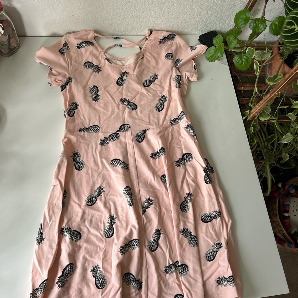 Forever 21 Pink Pineapple Print Kids Dress